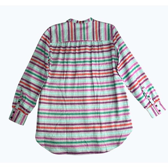 Lands End Womens Flannel A-Line Long Sleeve Tunic Multicolored Long Sleeve M - Picture 3 of 16